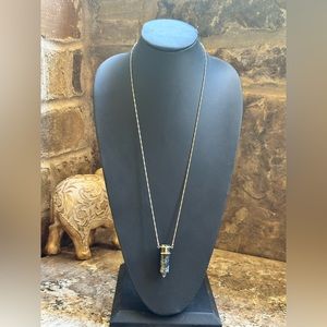 Gold Spotted Jasper Pendulum Necklace